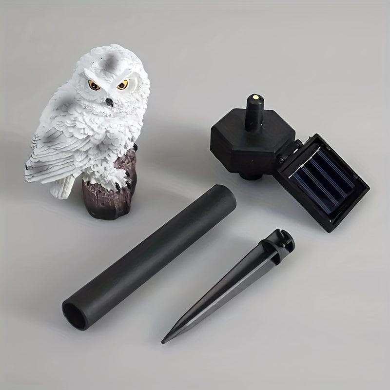 Resin Owl Solar Lawn Light Waterproof LED Yard Decor