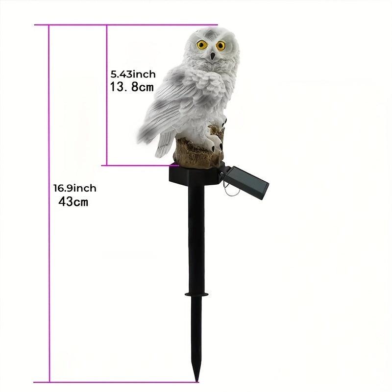 Resin Owl Solar Lawn Light Waterproof LED Yard Decor