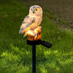 Resin Owl Solar Lawn Light Waterproof LED Yard Decor