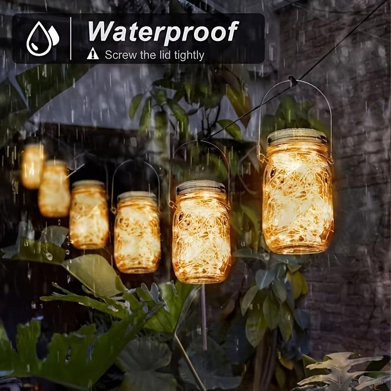 Solar Mason Jar Lights 20 LED Night Lights for Outdoor Garden