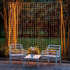 Solar Copper Wire Curtain Light for Christmas Party Wedding Home Garden Decor