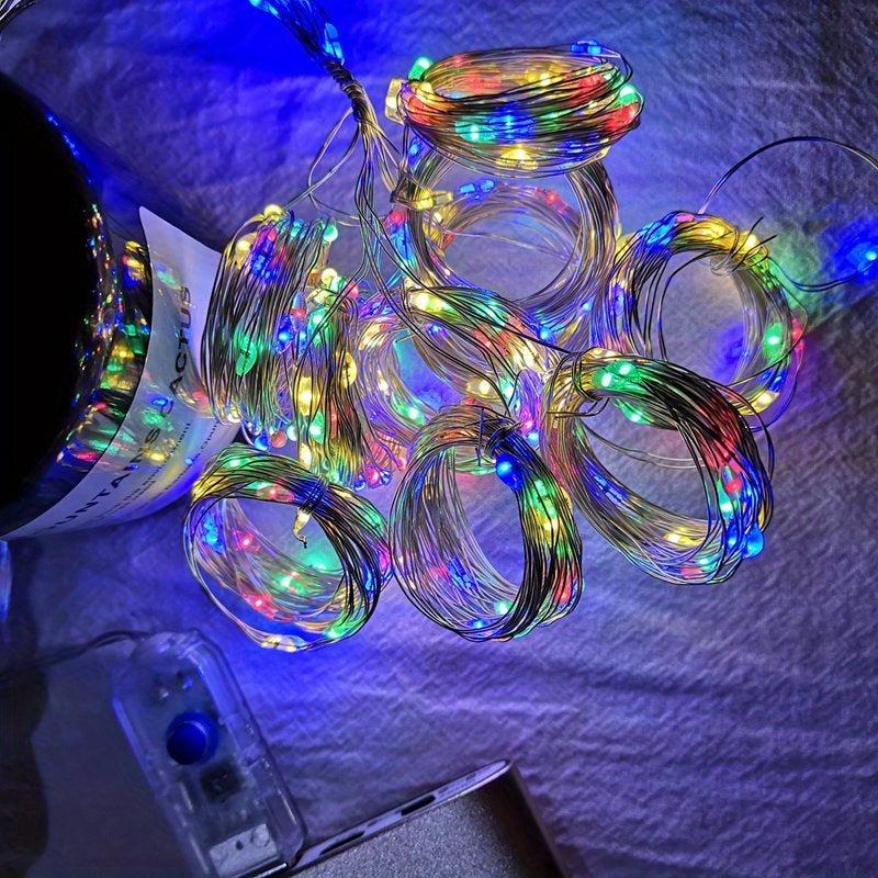 Solar Copper Wire Curtain Light for Christmas Party Wedding Home Garden Decor