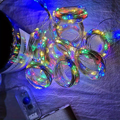 Solar Copper Wire Curtain Light for Christmas Party Wedding Home Garden Decor