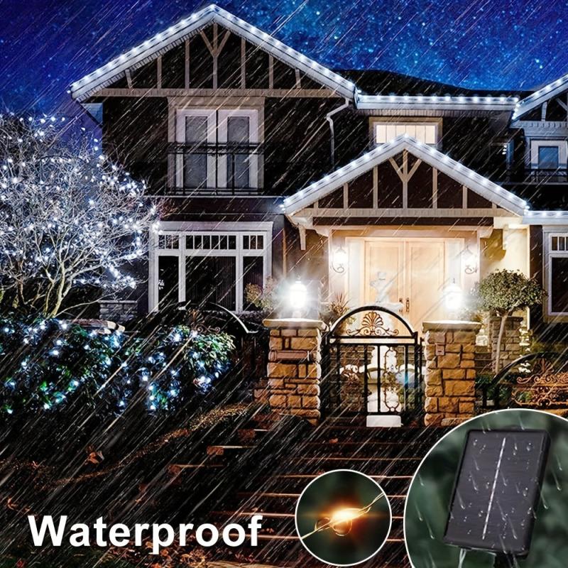 Solar Timed Copper Wire Lights Outdoor Waterproof Fairytale String Lights