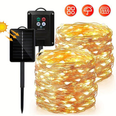 Solar Timed Copper Wire Lights Outdoor Waterproof Fairytale String Lights