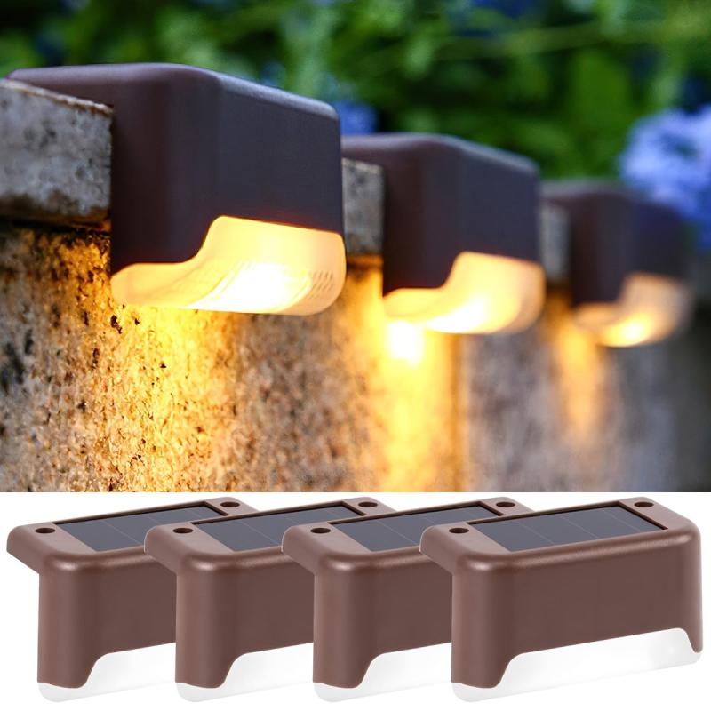4pcs LED Solar Stair Lights - Illuminate Your Garden
