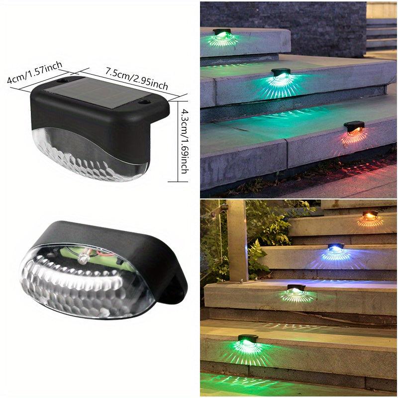 4pcs Solar Deck Lights Waterproof LED Fence Lighting for Outdoor