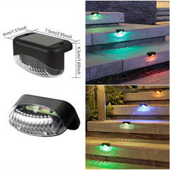 4pcs Solar Deck Lights Waterproof LED Fence Lighting for Outdoor