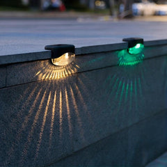 4pcs Solar Deck Lights Waterproof LED Fence Lighting for Outdoor