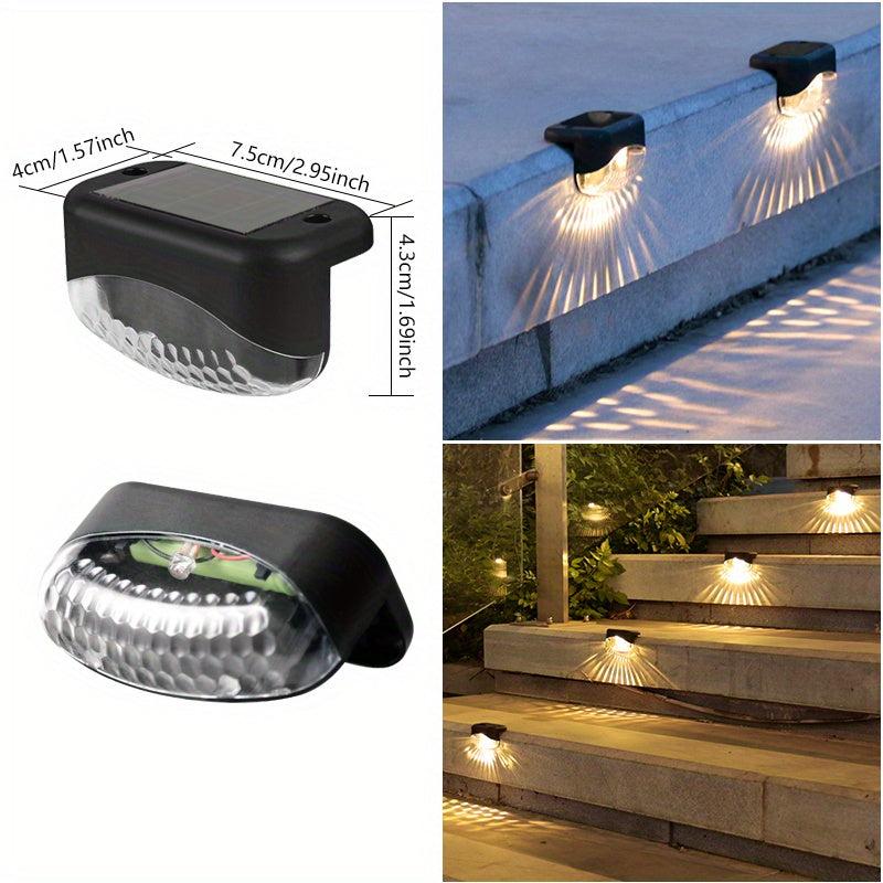 4pcs Solar Deck Lights Waterproof LED Fence Lighting for Outdoor