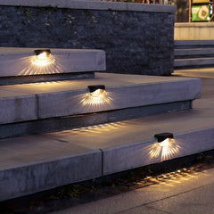 4pcs Solar Deck Lights Waterproof LED Fence Lighting for Outdoor