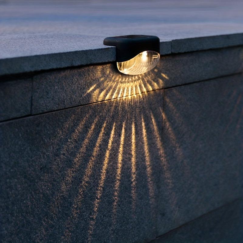 4pcs Solar Deck Lights Waterproof LED Fence Lighting for Outdoor