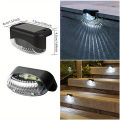 4pcs Solar Deck Lights Waterproof LED Fence Lighting for Outdoor