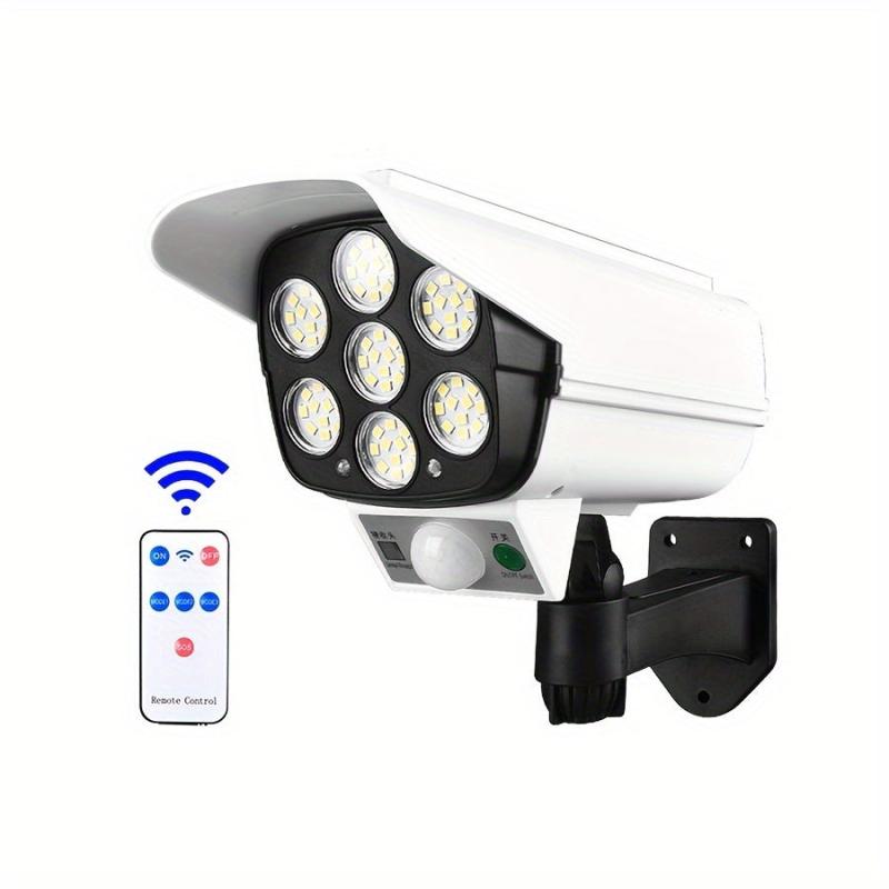 Solar LED Wall Light with 77 Beads 2 Batteries 3 Modes Waterproof Remote Control