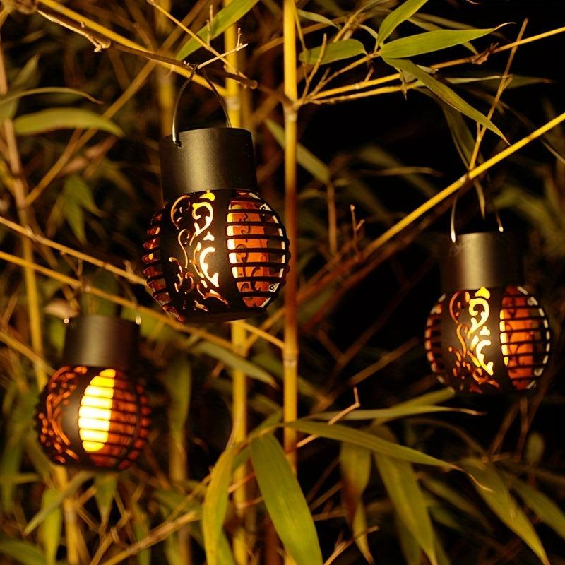 Solar Outdoor Lantern Hollow Garden Hanging Lantern Decorative Lamp