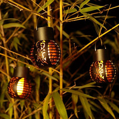 Solar Outdoor Lantern Hollow Garden Hanging Lantern Decorative Lamp