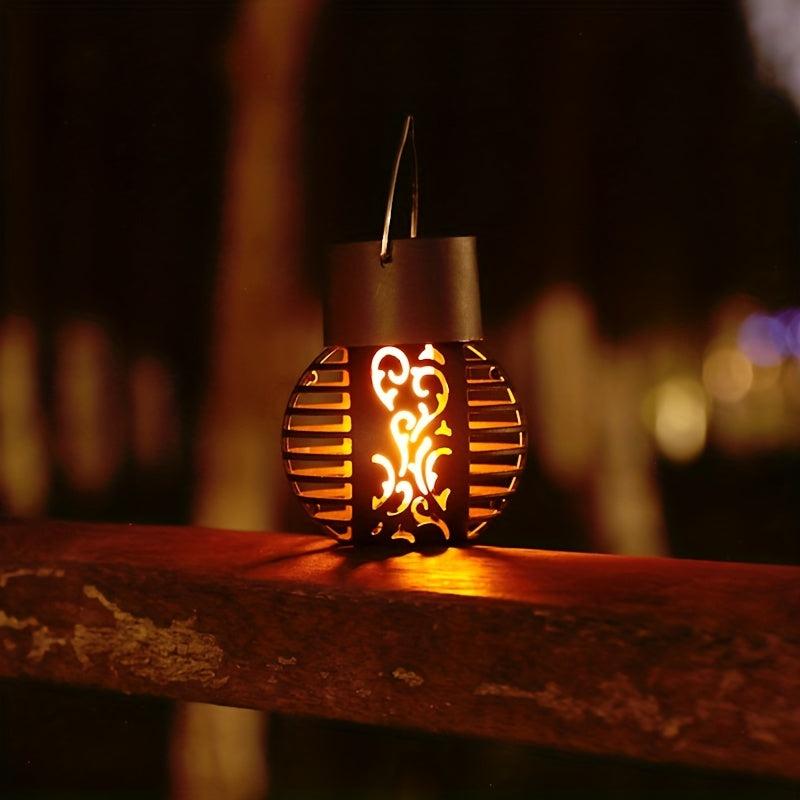 Solar Outdoor Lantern Hollow Garden Hanging Lantern Decorative Lamp