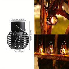 Solar Outdoor Lantern Hollow Garden Hanging Lantern Decorative Lamp