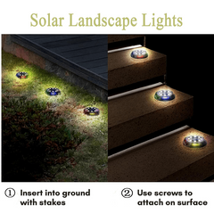 4 Pack Solar Walkway Lights IP65 Waterproof & LED