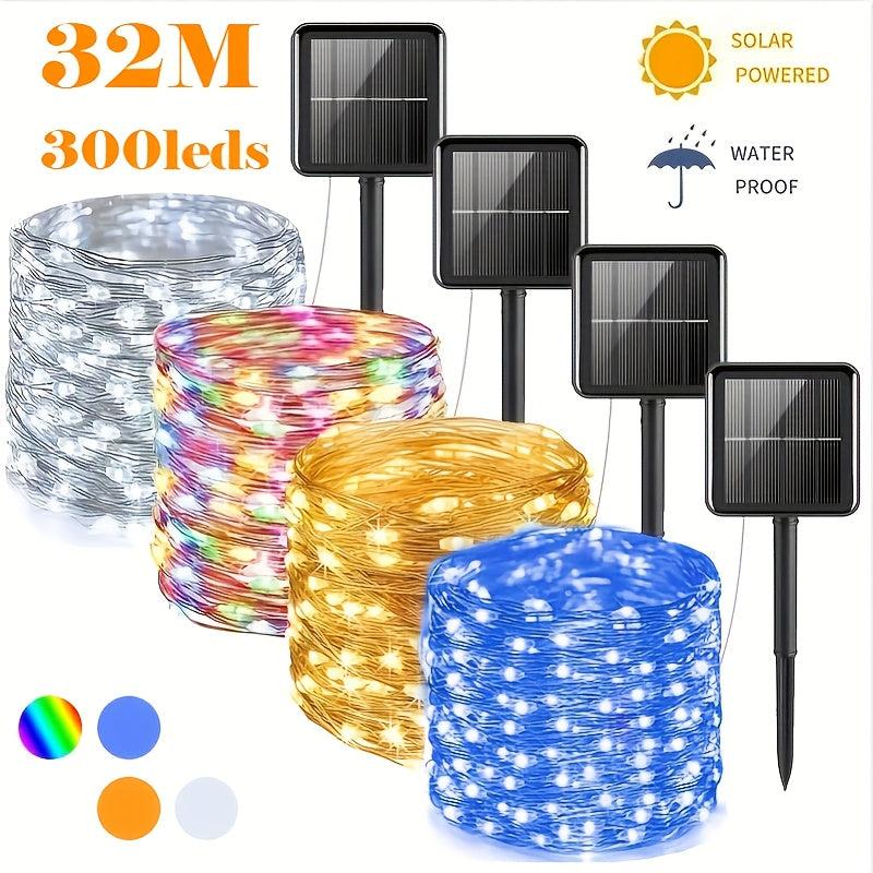 Solar Outdoor Fairy Lights 300LED Copper Wire String Lights Waterproof