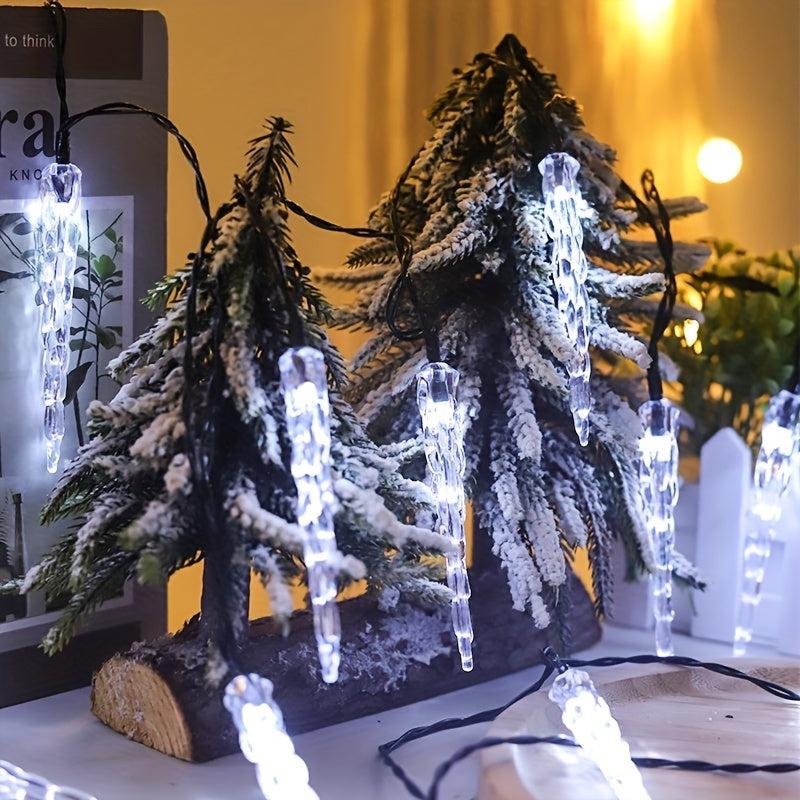 20LED Solar Icicle String Lights 8 Mode Christmas Decorative Light