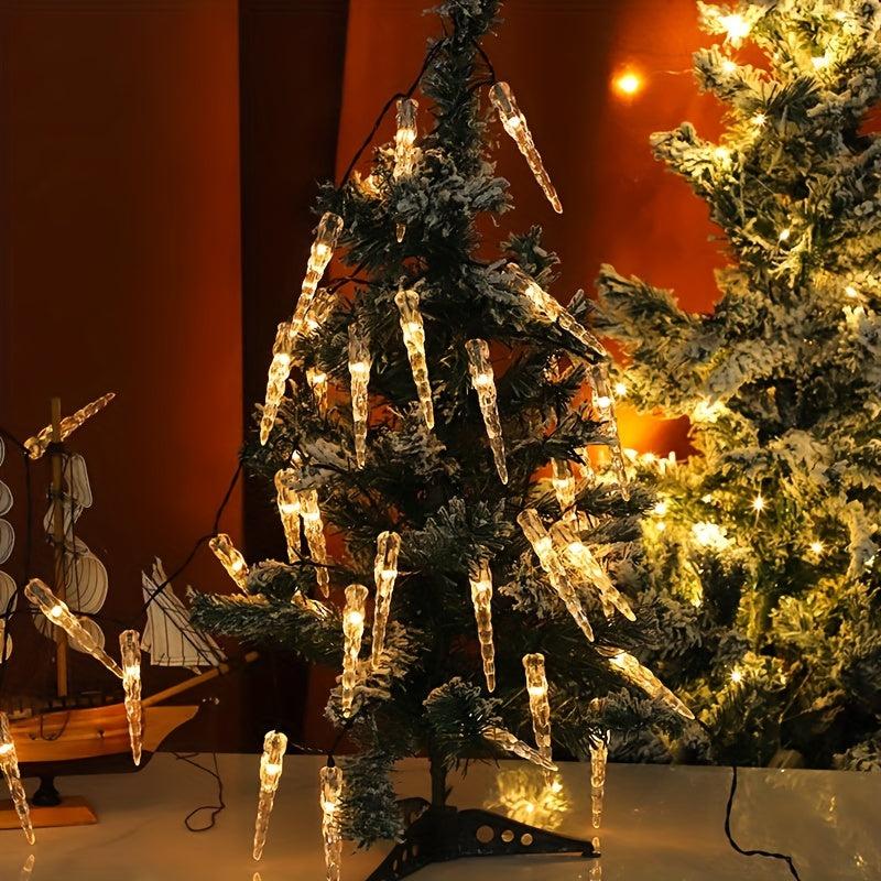20LED Solar Icicle String Lights 8 Mode Christmas Decorative Light