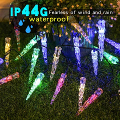 20LED Solar Icicle String Lights 8 Mode Christmas Decorative Light