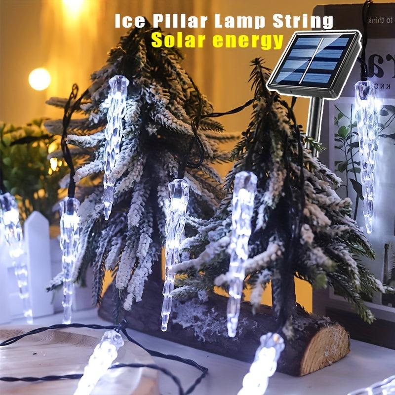 20LED Solar Icicle String Lights 8 Mode Christmas Decorative Light