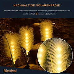 2pcs Solar Garden Lights Reeds LED Decorative Lights IP65 Waterproof