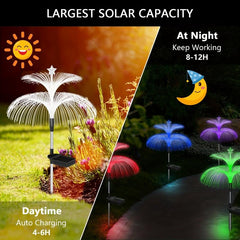 Solar Flower Lights 7-Color Changing Jellyfish & Star Garden Yard Decor