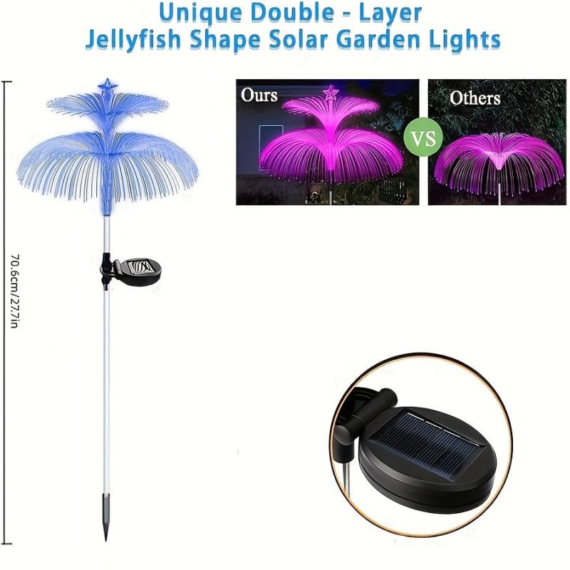 Solar Flower Lights 7-Color Changing Jellyfish & Star Garden Yard Decor