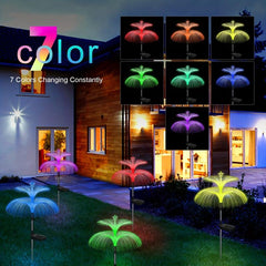 Solar Flower Lights 7-Color Changing Jellyfish & Star Garden Yard Decor