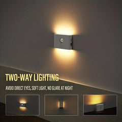 LED Motion Sensor Night Light Outdoor USB Rechargeable Wall Light