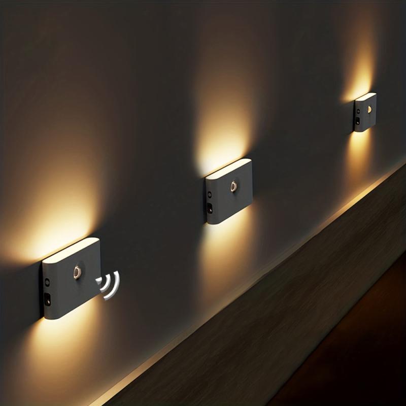 LED Motion Sensor Night Light Outdoor USB Rechargeable Wall Light