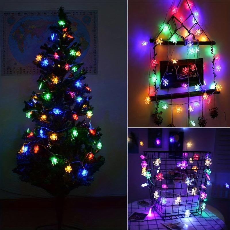 5M Snowflake Solar String Lights 20 Light 8 Modes Waterproof Patio Light