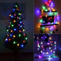 5M Snowflake Solar String Lights 20 Light 8 Modes Waterproof Patio Light