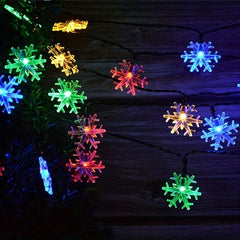 5M Snowflake Solar String Lights 20 Light 8 Modes Waterproof Patio Light