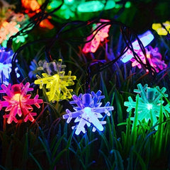 5M Snowflake Solar String Lights 20 Light 8 Modes Waterproof Patio Light