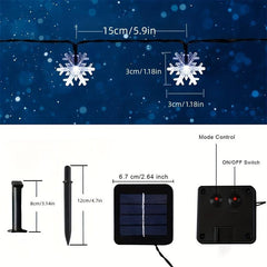 5M Snowflake Solar String Lights 20 Light 8 Modes Waterproof Patio Light