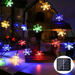 5M Snowflake Solar String Lights 20 Light 8 Modes Waterproof Patio Light