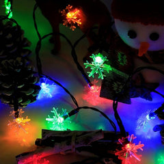 5M Snowflake Solar String Lights 20 Light 8 Modes Waterproof Patio Light