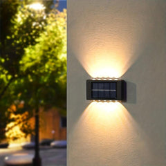 2pcs Solar Wall Lamps Waterproof LED Step Lights Garden Outdoor Decor