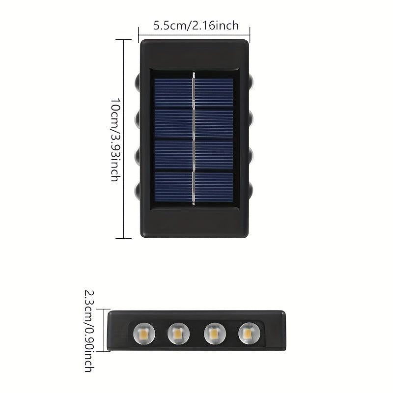 2pcs Solar Wall Lamps Waterproof LED Step Lights Garden Outdoor Decor