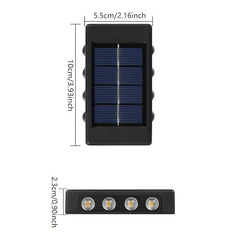 2pcs Solar Wall Lamps Waterproof LED Step Lights Garden Outdoor Decor