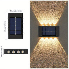 2pcs Solar Wall Lamps Waterproof LED Step Lights Garden Outdoor Decor