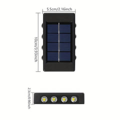 2pcs Solar Wall Lamps Waterproof LED Step Lights Garden Outdoor Decor