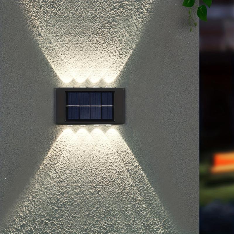 2pcs Solar Wall Lamps Waterproof LED Step Lights Garden Outdoor Decor