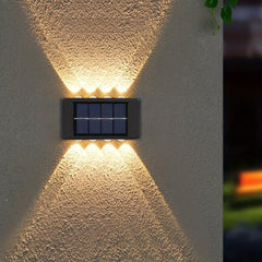 2pcs Solar Wall Lamps Waterproof LED Step Lights Garden Outdoor Decor