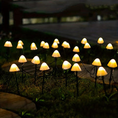 30 Mushroom Lamp Warm Solar Patio Lights Waterproof Fairy Lights