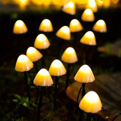 30 Mushroom Lamp Warm Solar Patio Lights Waterproof Fairy Lights
